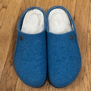 Birkenstock Cozy Blue Wool Slippers